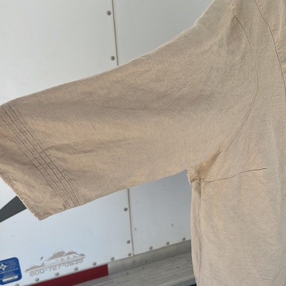 Linen/Rayon Avenue 3/4 sleeve Abalone Button Up Classic Timeless Tunic size 32 - Picture 4 of 11